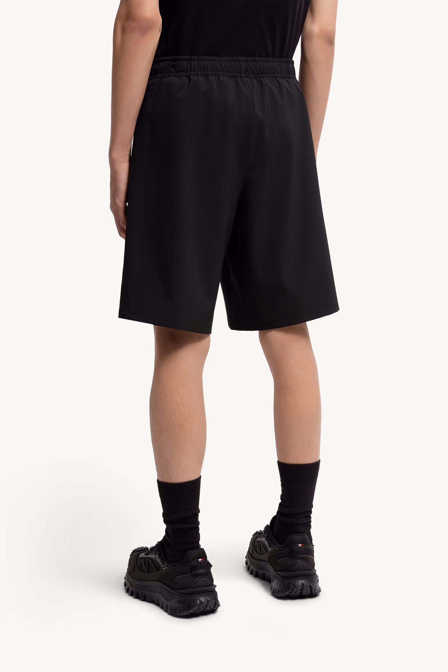 Logo Patch Shorts Men Black Moncler 5